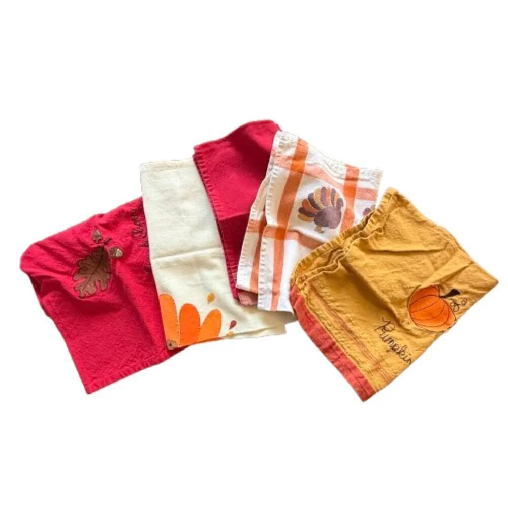 Tag Fall/Thanksgiving Kitchen Dish Towels Lot of 5